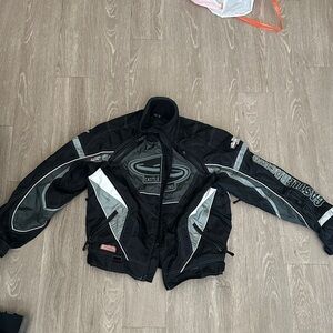 Castle Racing Men's Black & Gray Motorcycle Jacket